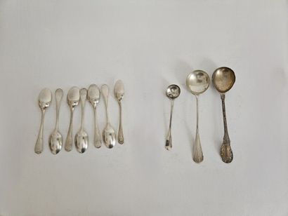 Seven silver coffee spoons 1st title 950‰,...