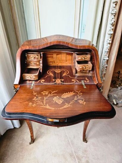 Small sinuous-shaped donkey-back desk in...