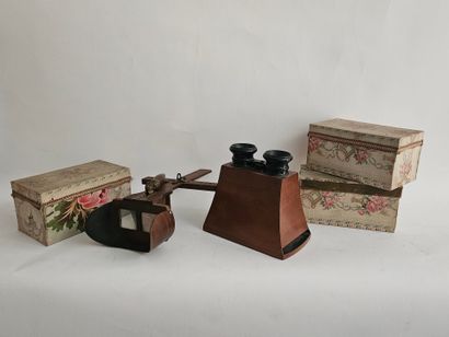 Two stereoscopic viewers and a set of glass...
