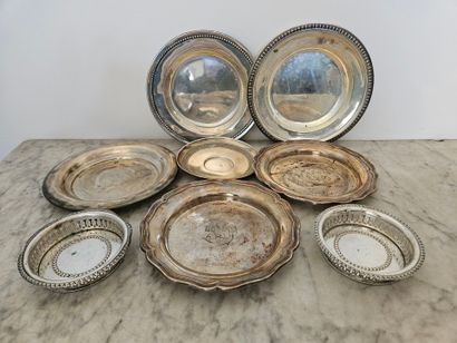 Lot including:
-Pair of silver coasters 1st...