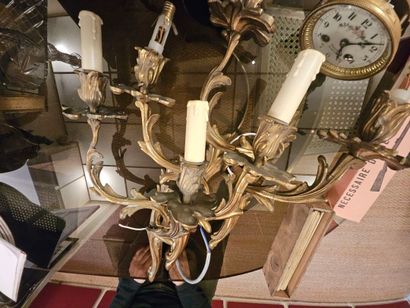 Suite of three Louis XV style ormolu sconces...