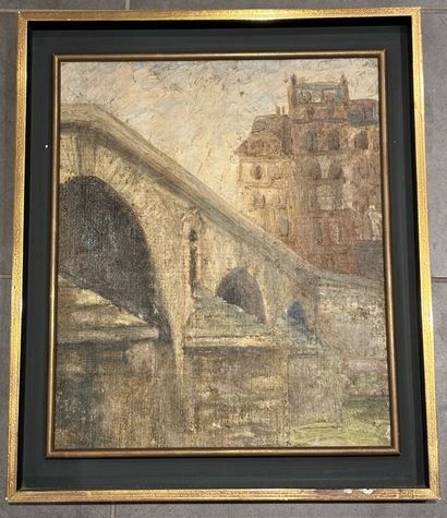 Landscape with bridge
Oil on panel