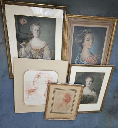 Lot of five engravings in the 18th century...