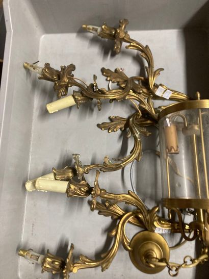 Suite of three Louis XV style ormolu sconces...