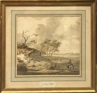 19th Century School
People in a landscape
Watercolor...