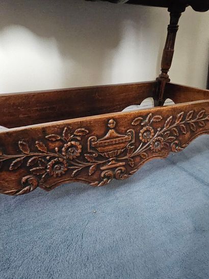 Natural wood kneading trough, molded and...