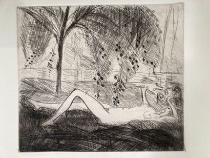 Jacqueline MARVAL (1866-1932)
Reclining nude
Drypoint...