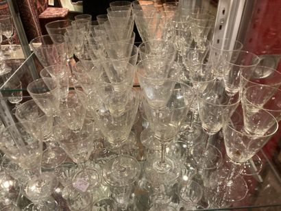 Crystal serving set with engraved ears of...