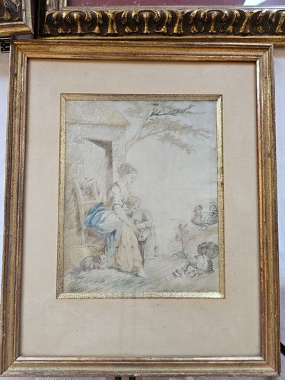 Lot of frames including embroidery depicting...