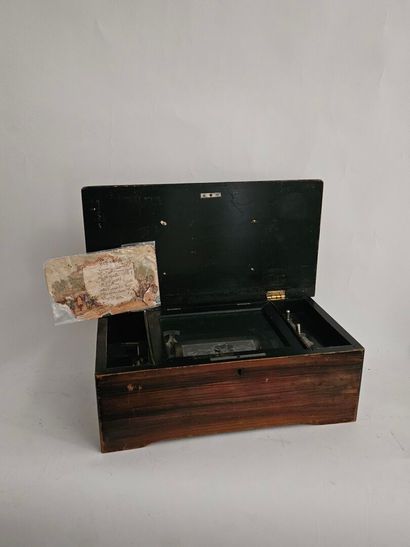 Mahogany and blackened wood case music b...
