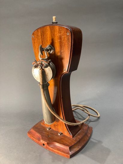 Violin-type mobile telephone in mahogany...