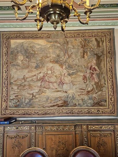 Tapestry in the Aubusson style with children...
