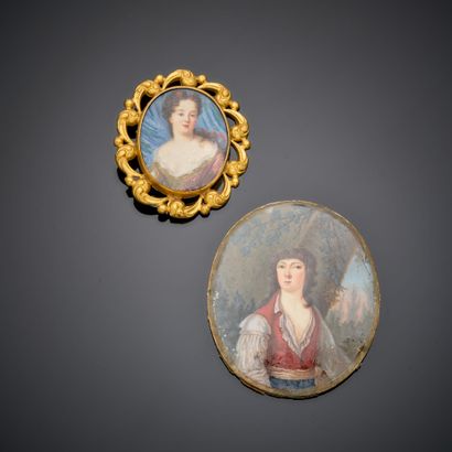 Two miniatures
Portrait of a young man in...