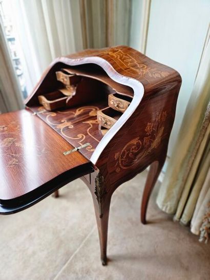 Small sinuous-shaped donkey-back desk in...