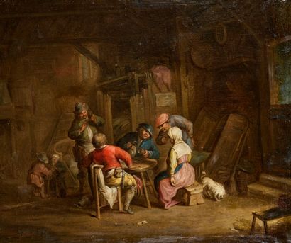 Late 18th century Dutch school
Tavern scene
Oil...