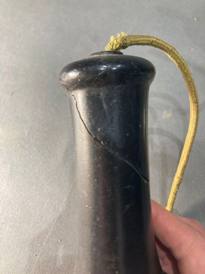 Black metal candle cell phone with pear-shaped...