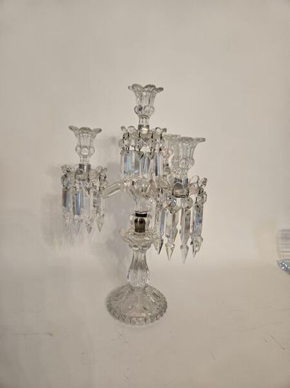 4-light crystal candelabra with pendants...