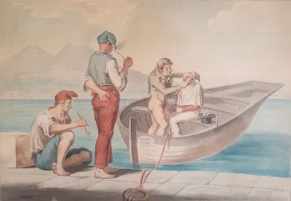 Neapolitan school, 19th century 
The barber...