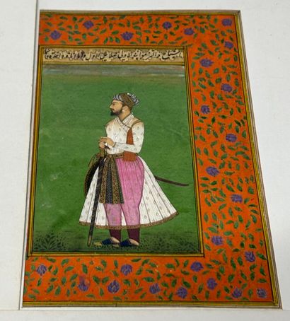 Set of ten Persian miniatures figures, hunting...
