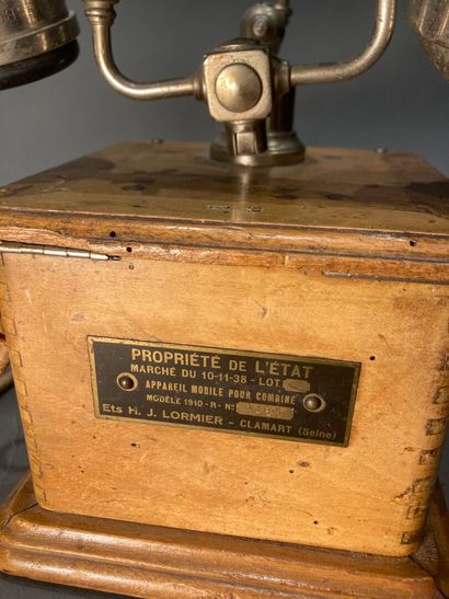 Marty oak and metal telephone stamped 