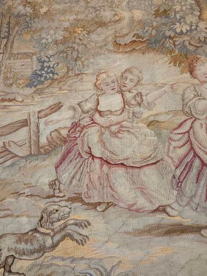 Tapestry in the Aubusson style with children...