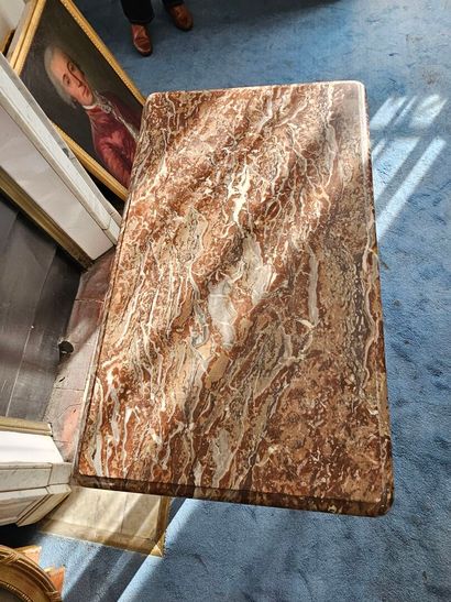 Small table in natural wood, molded and carved...