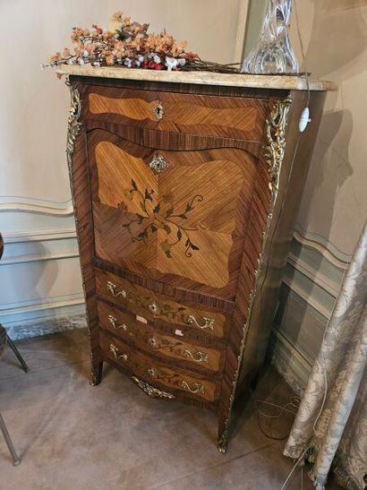 Louis XV style writing desk with inlaid decoration...