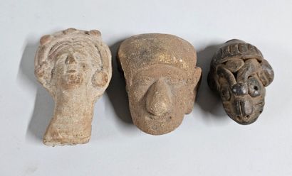 Three antique or pre-Columbian terracotta...