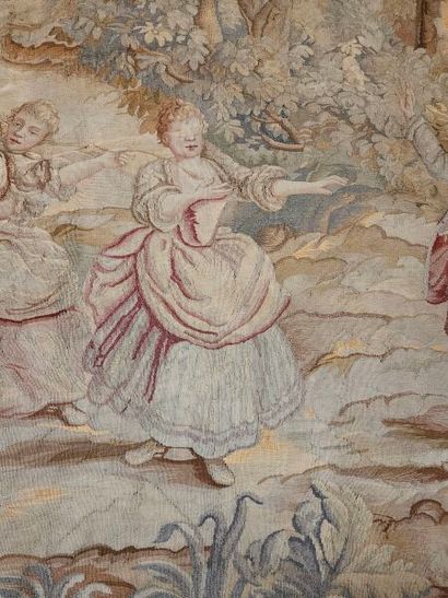 Tapestry in the Aubusson style with children...