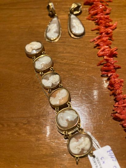 Set including a bracelet and earrings with...