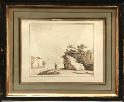 Late 18th century school 
Man with spear...