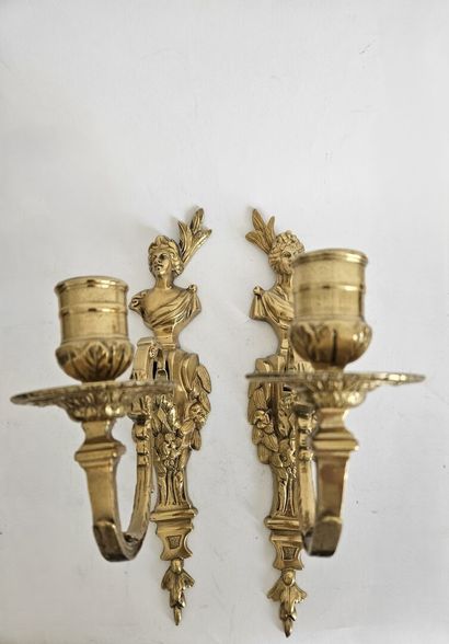 Pair of Regency-style single-light ormolu...