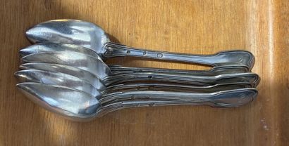 Eight dessert spoons in 1st-rate 950‰ silver...
