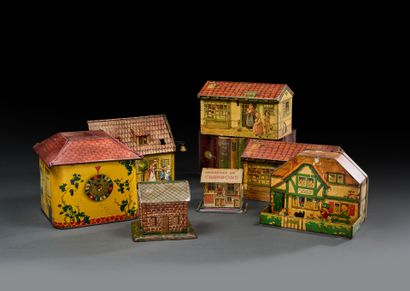 Collection of 8 chromolithographed iron boxes...