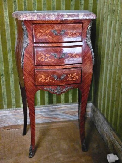 Pair of Louis XV style bedside tables with...