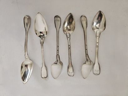 Six silver coffee spoons 1st title 950‰,...