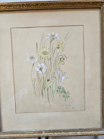 Lot of frames including embroidery depicting...