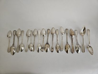 Eighteen silver coffee spoons 1st grade 950‰,...