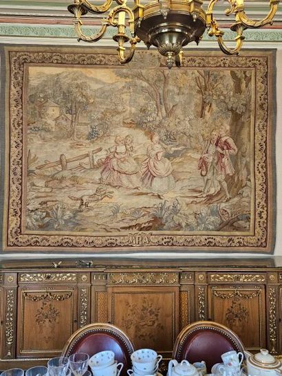 Tapestry in the Aubusson style with children...