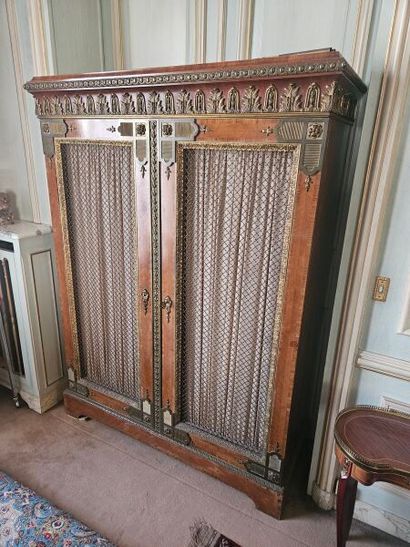 Regence style low cabinet opening with two...