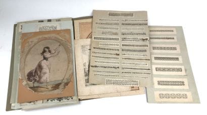 Batch of documents, engravings and decorative...