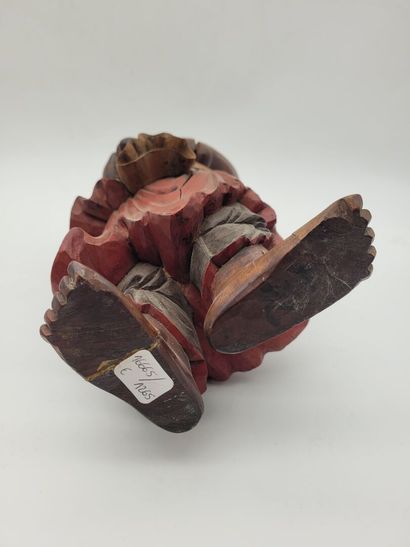 CHINA
Wooden sculpture of Lohan, wearing...