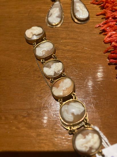 Set including a bracelet and earrings with...