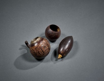 Two coconuts and calabash
One used as a floral...