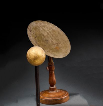 Brass mirror, wooden baluster base
Late 19th...