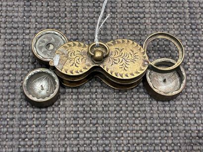 Small brass compendium with interlace and...
