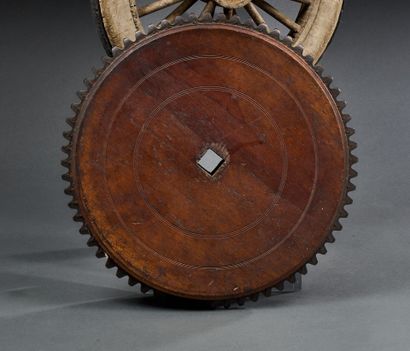 Wooden toothed wheel with square axle
19th...