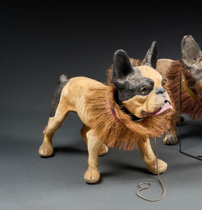 Cream papier-mâché and horsehair barking...