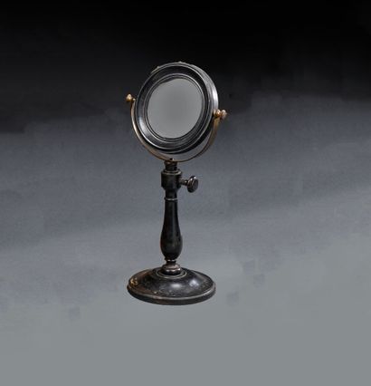 Laboratory table mirror on tilting base in...