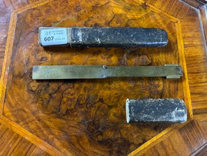 Brass ruler in leather case marked 